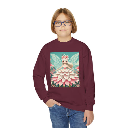 Lily Fairy in Bloom Youth Crewneck Sweatshirt – Grace, Renewal & Gentle Magic