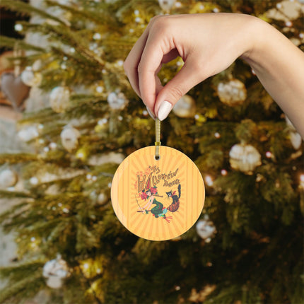 The Bewitching Ride Glass Ornament