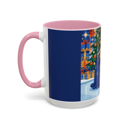 👑🎄 The Christmas Queen Of Golden Bells Colorful Mug – Art Deco Holiday Elegance