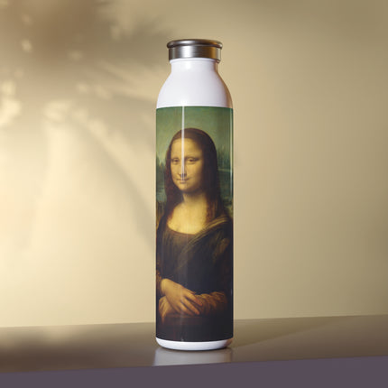Mona Lisa by Leonardo da Vinci Slim Water Bottle