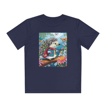 Cute Hedgehog Youth Competitor Tee – Garden Adventure & Whimsical Charm