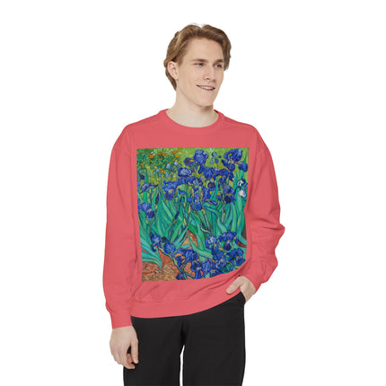 Irises by Vincent Van Gogh Unisex Garment-Dyed Sweatshirt