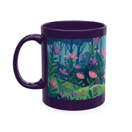🌸☂️ The Lady Of The Enchanted Garden Stroll Ceramic Mug – Art Deco Floral Whimsy