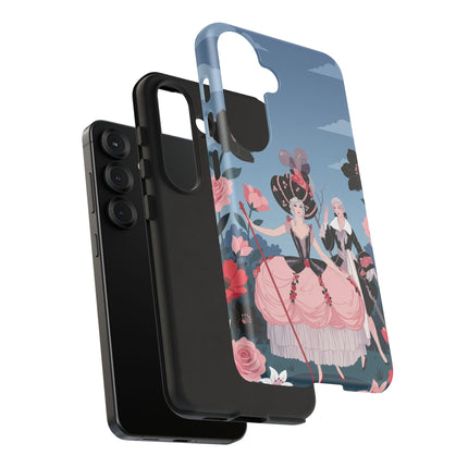 🌹🎭 The Rose Masquerade Promenade Phone Case – Art Deco Floral Elegance