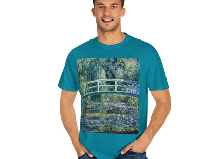 Water Lilies and Japanese Bridge by Claude Monet Unisex Garment-Dyed T-shirt