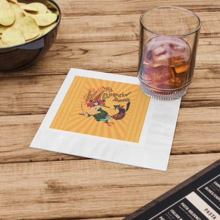 The Bewitching Ride White Coined Napkins