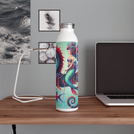 Mermaid & Sea Dragon Slim Water Bottle 20oz – Ocean Guardian & Mythic Beauty