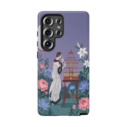 🌸🐦 The Lady Of The Garden Birdcage Phone Case – Art Deco Floral Elegance