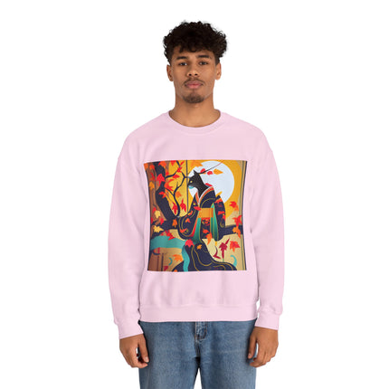 Black Cat in Kimono Unisex Heavy Blend™ Crewneck Sweatshirt