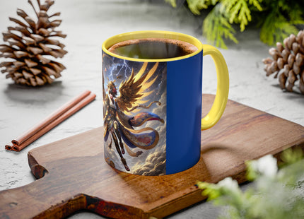Valkyrie Descending Through Storm Colorful Mugs (11oz, 15oz)