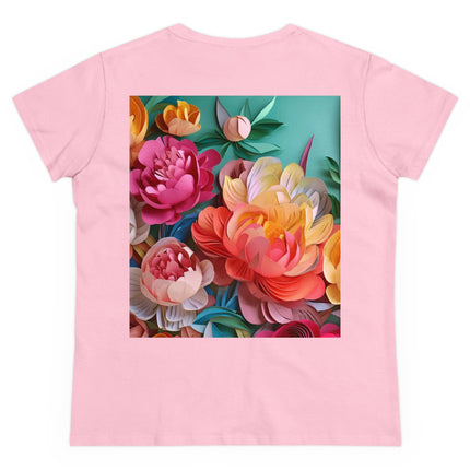 Peonies in Full Bloom Women's Midweight Cotton Tee