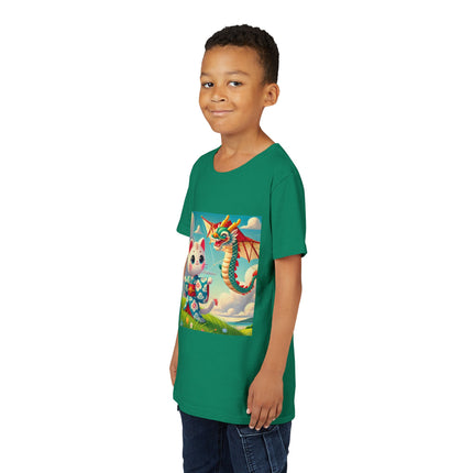 Geisha Kitten and the Dragon Kite Youth Short Sleeve Tee