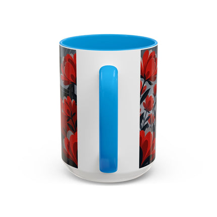 ☔🌹 The Scarlet Rainstorm Promenade Colorful Mug – Art Deco Motoring Elegance