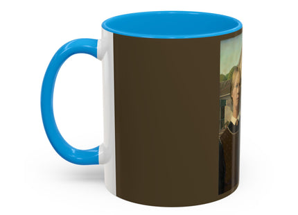 American Gothic by Grant Wood Colorful Mugs (11oz, 15oz)