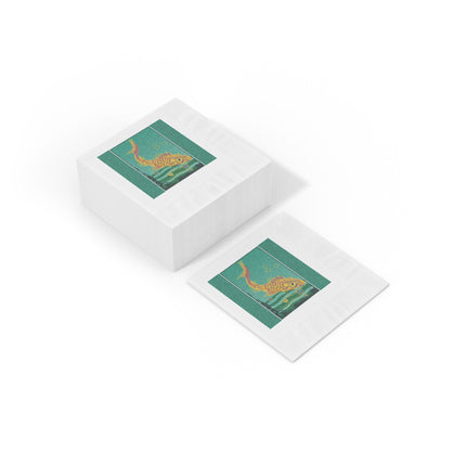 Golden Serenity White Coined Napkins