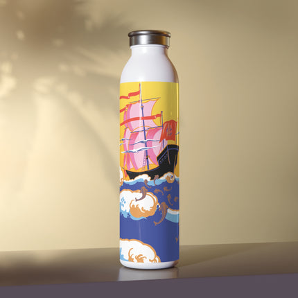 Golden Seas and Whimsical Dreams Slim Water Bottle