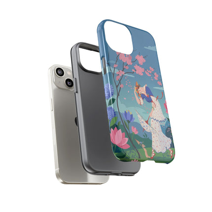 🌸☂️ The Lady Of The Falling Blossoms Phone Case – Art Deco Garden Whimsy