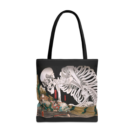 Mitsukuni Defying the Skeleton Spectre by Utagawa Kuniyoshi Tote Bag (AOP)