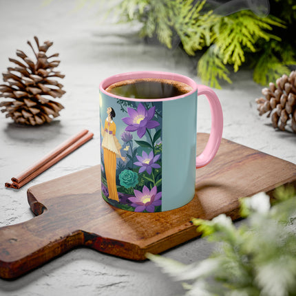 The Lady Of The Moonlit Garden Colorful Mugs – Art Deco Botanical Serenity