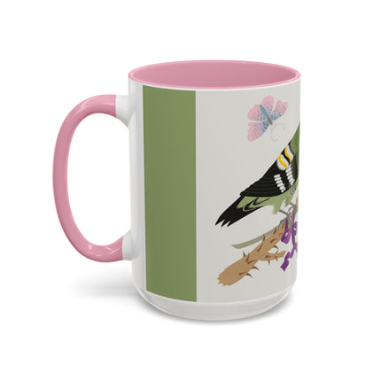 Woodpecker & Rose Colorful Mugs – Vibrant Spring & Bold Beauty