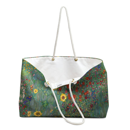 Farm Garden with Sunflowers by Gustav Klimt Weekender Bag