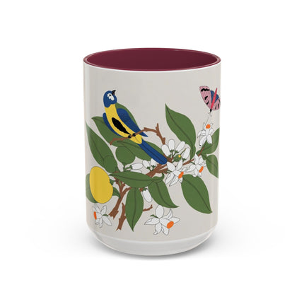 Blue Tit & Butterfly Colorful Mugs – Spring Harmony & Delicate Beauty