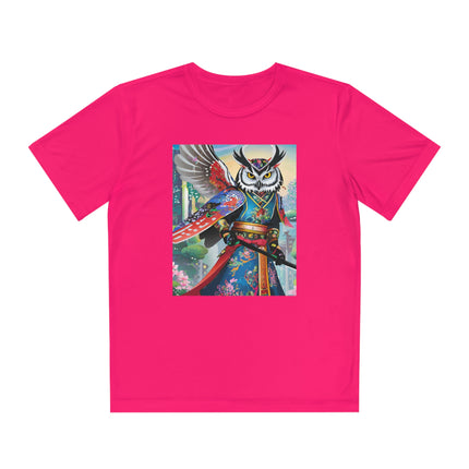 Cyberpunk Samurai Owl Youth Competitor Tee