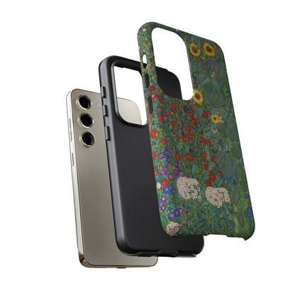 Farm Garden with Sunflowers by Gustav Klimt Phone Cases