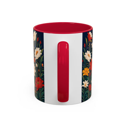 🌺🐦 The Enchanted Birdcage Garden Colorful Mug – Art Deco Floral Fantasy