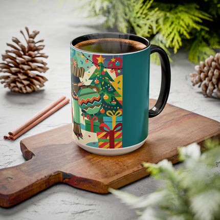 🎄✨ The Lady Of The Christmas Ornament Colorful Mug – Art Deco Holiday Fantasy