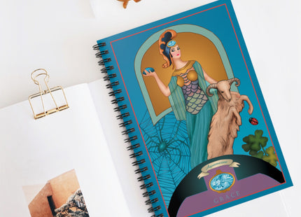 March & Aquamarine (Gem Series) by Sofia Chiostri Spiral Notebook - Ruled Line