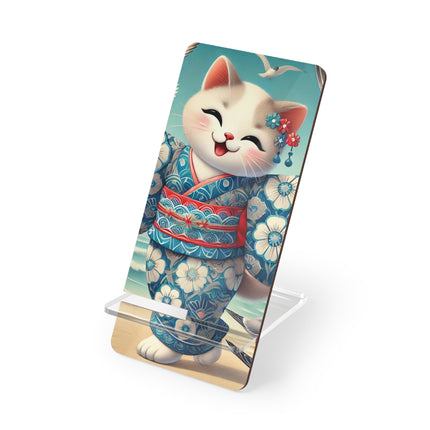 Geisha Kitten by the Seaside Mobile Display Stand for Smartphones