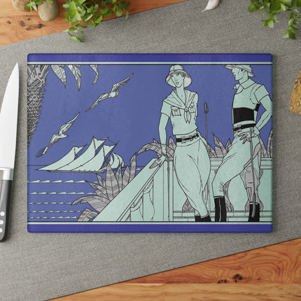 Coastal Elegance Glass Cutting Board