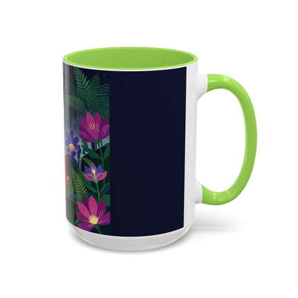Moonlight Waltz Among The Blossoms Colorful Mugs – Art Deco Floral Enchantment