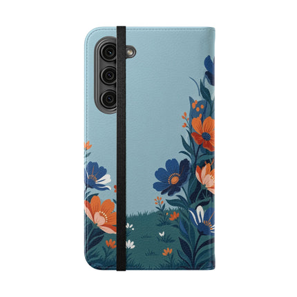 🌺🎩 The Lady Of The Grand Flower Garden Flip Case – Art Deco Floral Fantasy
