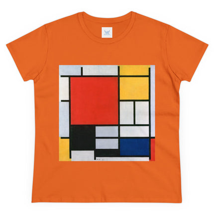Composition with Red, Yellow, Blue, and Black by Piet Mondrian Women's Midweight Cotton Tee