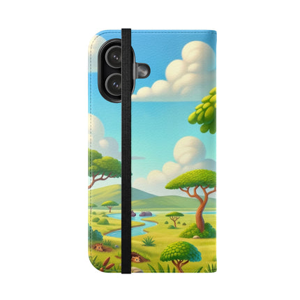🦒🔭 Giraffe Lookout Flip Case – Adventure, Curiosity & Explorer Spirit