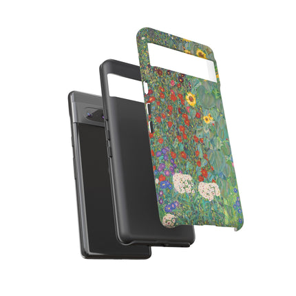 Farm Garden with Sunflowers by Gustav Klimt Phone Cases