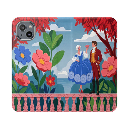 🌺🎭 The Grand Garden Courtship Flip Case – Art Deco Floral Romance