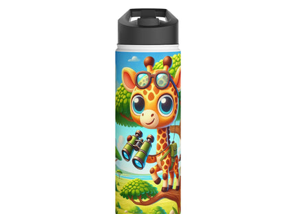 Giraffe Lookout Stainless Steel Water Bottle, Standard Lid