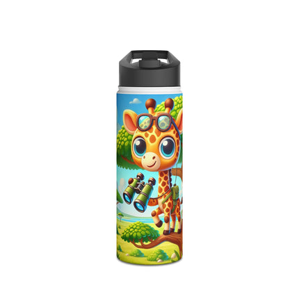 Giraffe Lookout Stainless Steel Water Bottle, Standard Lid