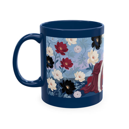 💌🌺 The Lady Of The Scattered Love Letters Ceramic Mug – Art Deco Romantic Elegance