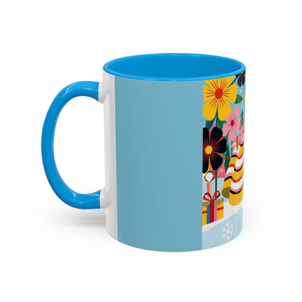 🌼🎄 The Christmas Blossom Belle Colorful Mug – Colorful Art Deco Holiday Fantasy
