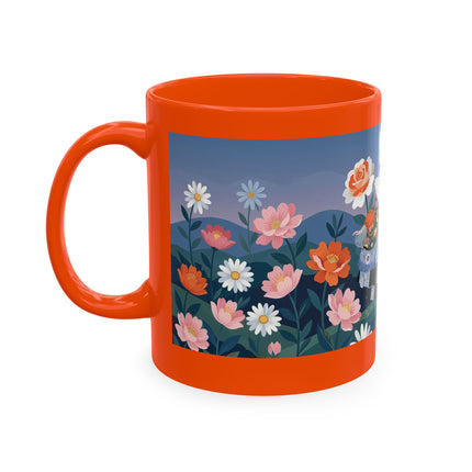 🌸🎭 The Lady Of The Floral Masquerade Garden Ceramic Mug – Art Deco Fashion Whimsy