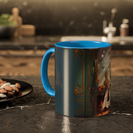 🕯️🎃 The Moonlit Manor Drawing Room Colorful Mug – Elegant Halloween Charm