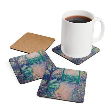 The Artist’s Garden (The Green Chair) by Theodore Earl Butler Corkwood Coaster Set