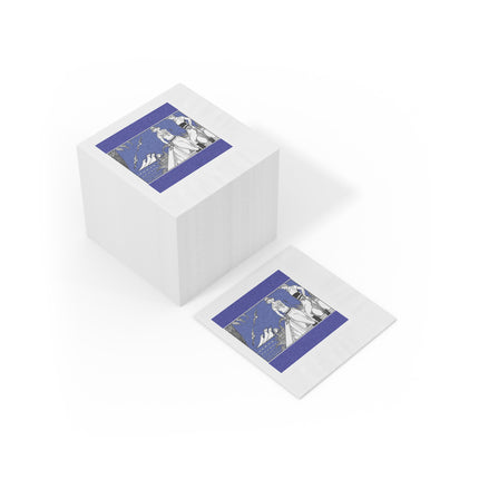 Coastal Elegance White Coined Napkins