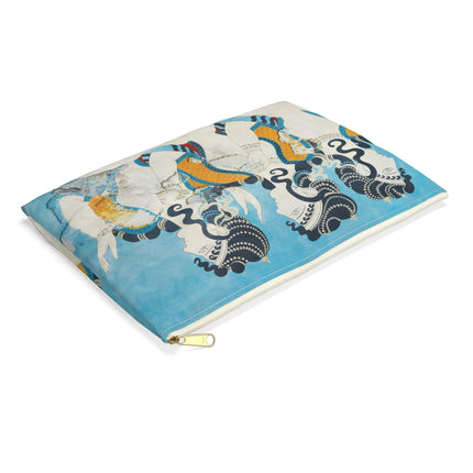 Reproduction of Ladies in Blue Accessory Pouch – Emile Gilliéron Minoan Fresco Design