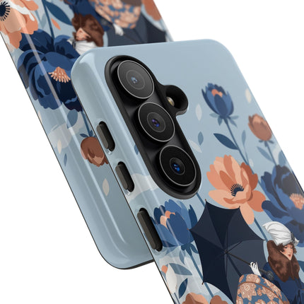 ☂️🌺 The Lady Of The Traveling Garden Phone Case – Art Deco Floral Adventure