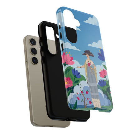 🌸🎩 The Lady Of The Grand Flower Garden Phone Case – Art Deco Fashion Illustration